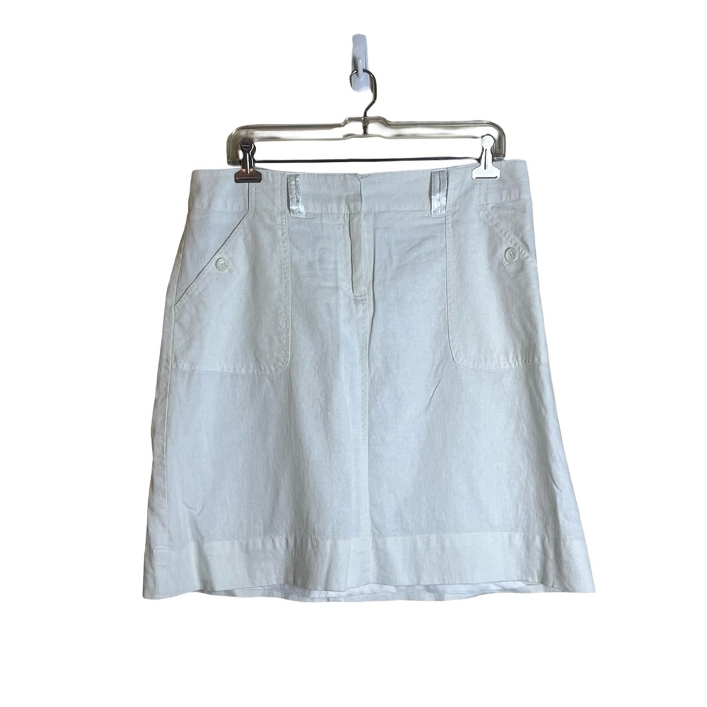 Suzy Shier off white linen blend skirt. Size 14